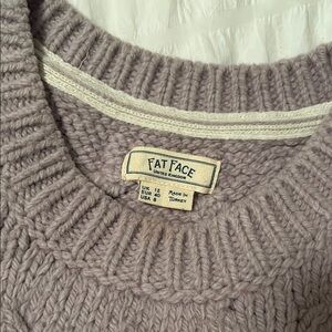Fat Face Cable Knit Sweater in Light Purple